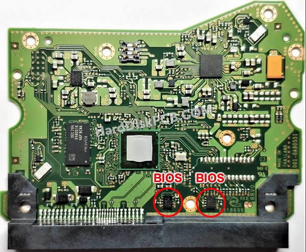 BIOSチップを交換する手順006-0A90551ウエスタンデジタル(WD)製HDDの基板PCB