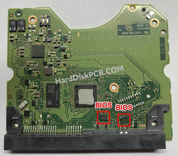 BIOSチップを交換する手順006-0B43214ウエスタンデジタル(WD)製HDDの基板PCB