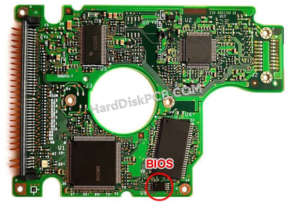 BIOSチップを交換する手順08K2771日立(HITACHI)製HDDの基板PCB