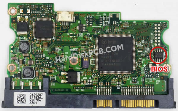 BIOSチップを交換する手順0A29286日立(HITACHI)製HDDの基板PCB