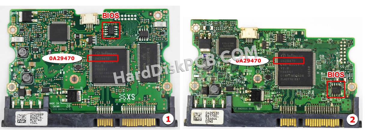 BIOSチップを交換する手順0A29470日立(HITACHI)製HDDの基板PCB