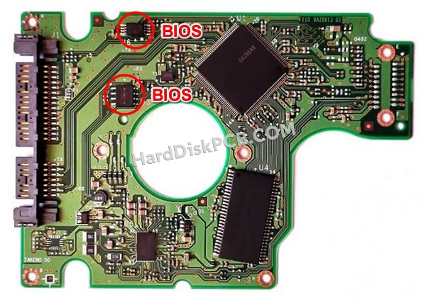 BIOSチップを交換する手順0A50426日立(HITACHI)製HDDの基板PCB