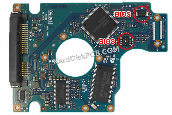 BIOSチップを交換する手順0A57190日立(HITACHI)製HDDの基板PCB