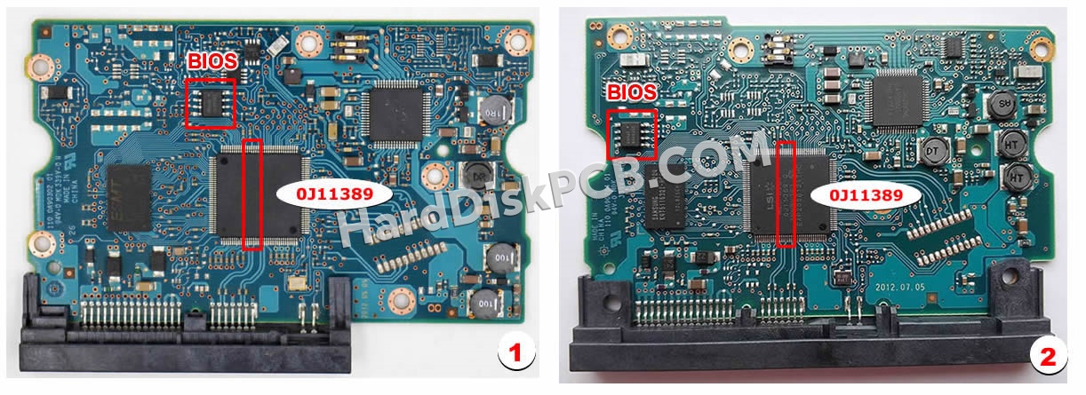 BIOSチップを交換する手順0J11389日立(HITACHI)製HDDの基板PCB