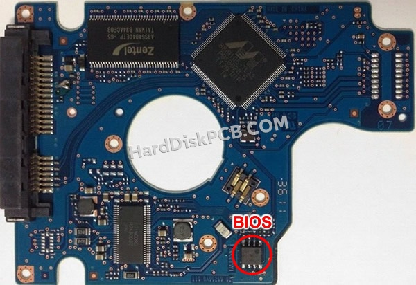BIOSチップを交換する手順0J21683日立(HITACHI)製HDDの基板PCB