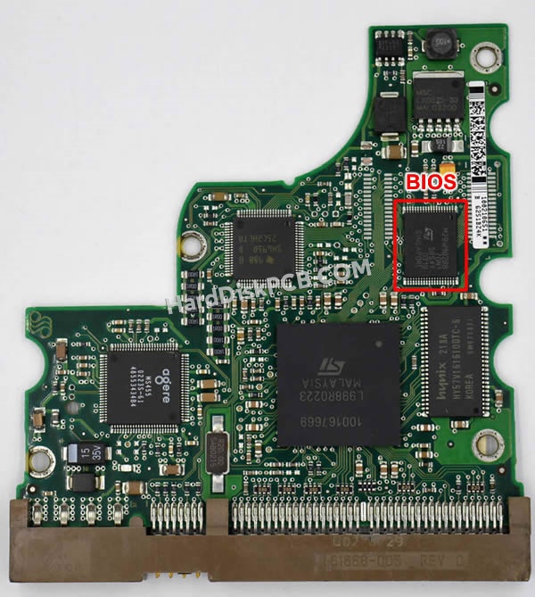 BIOSチップを交換する手順100151017シーゲイト(SEAGATE)製HDDの基板PCB