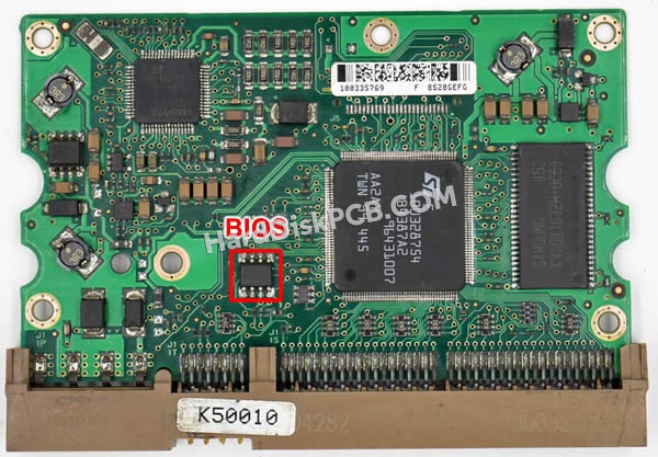 BIOSチップを交換する手順100328754シーゲイト(SEAGATE)製HDDの基板PCB