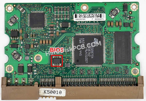 BIOSチップを交換する手順100335774シーゲイト(SEAGATE)製HDDの基板PCB