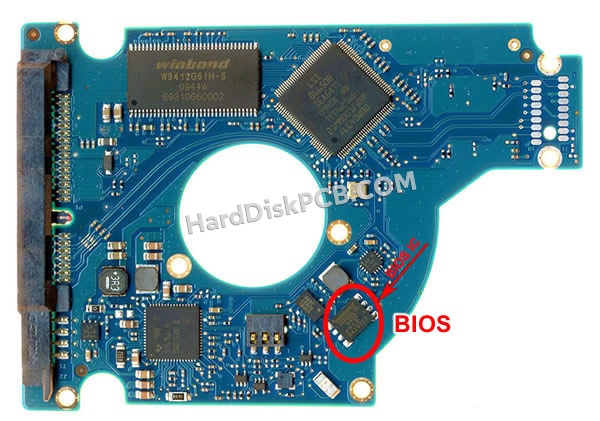 BIOSチップを交換する手順100583375シーゲイト(SEAGATE)製HDDの基板PCB
