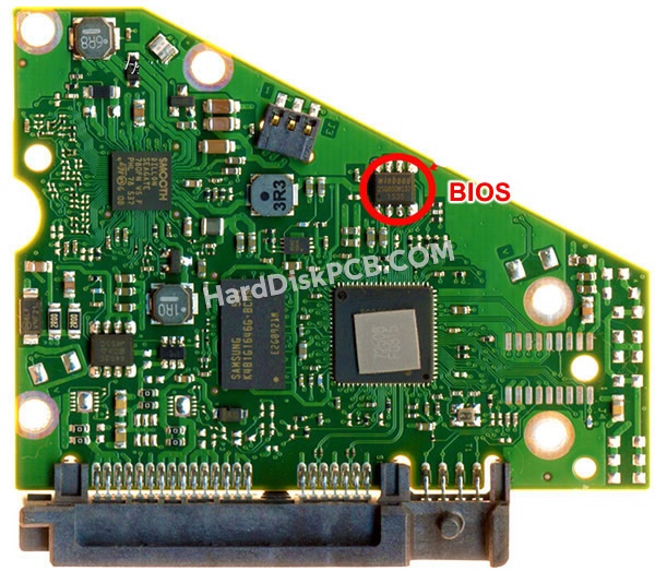 BIOSチップを交換する手順100721570シーゲイト(SEAGATE)製HDDの基板PCB