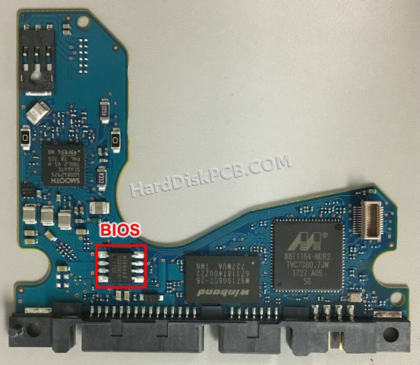 BIOSチップを交換する手順100809471シーゲイト(SEAGATE)製HDDの基板PCB
