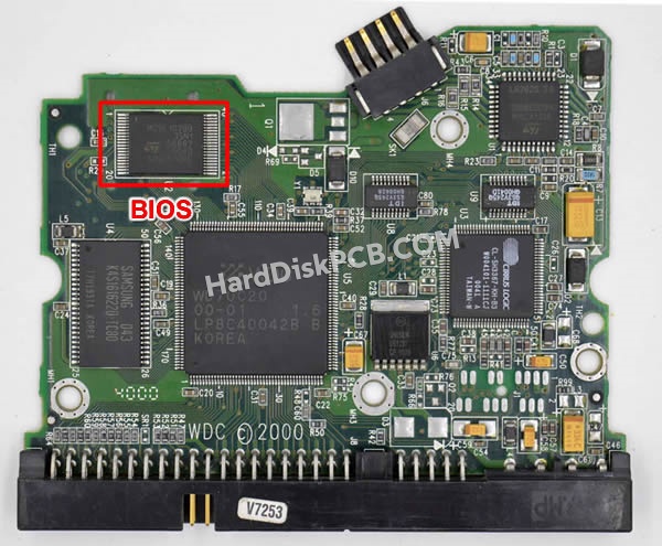 BIOSチップを交換する手順2060-001068-001ウエスタンデジタル(WD)製HDDの基板PCB