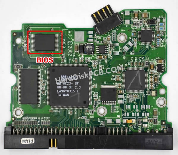 BIOSチップを交換する手順2060-001129-001ウエスタンデジタル(WD)製HDDの基板PCB
