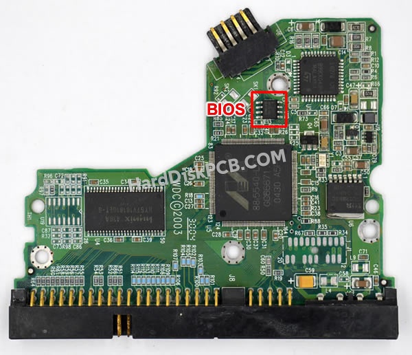BIOSチップを交換する手順2060-001130-012ウエスタンデジタル(WD)製HDDの基板PCB