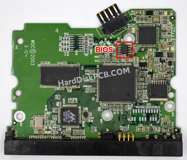 BIOSチップを交換する手順2060-001252-000ウエスタンデジタル(WD)製HDDの基板PCB