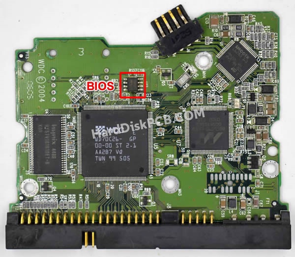 BIOSチップを交換する手順2060-001266-000ウエスタンデジタル(WD)製HDDの基板PCB