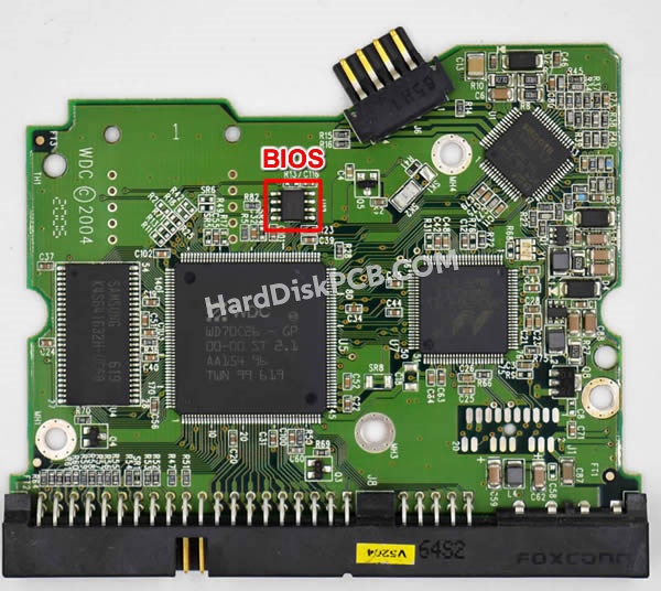 BIOSチップを交換する手順2060-701265-001ウエスタンデジタル(WD)製HDDの基板PCB