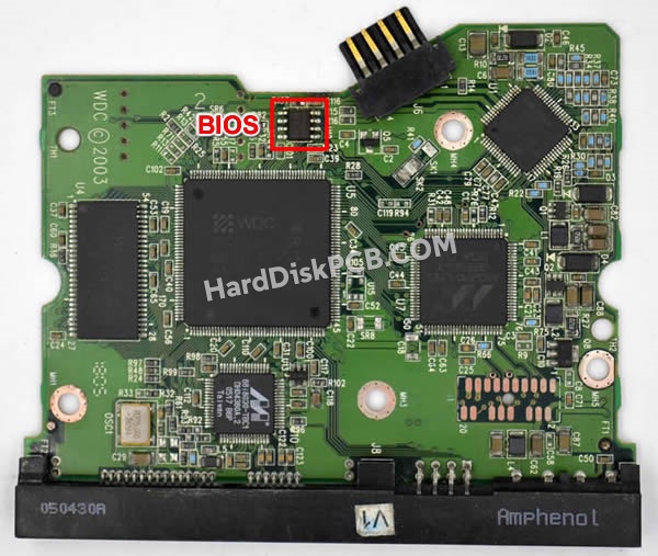 BIOSチップを交換する手順2060-701267-001ウエスタンデジタル(WD)製HDDの基板PCB