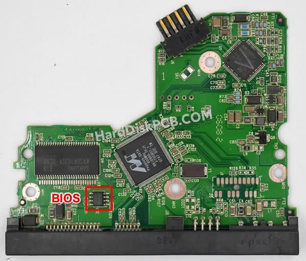 BIOSチップを交換する手順2060-701335-006ウエスタンデジタル(WD)製HDDの基板PCB