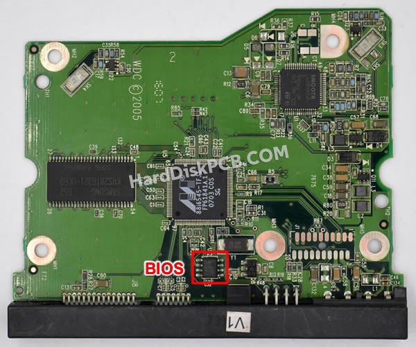 BIOSチップを交換する手順2060-701383-001ウエスタンデジタル(WD)製HDDの基板PCB
