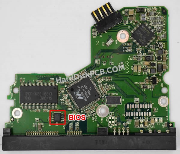BIOSチップを交換する手順2060-701393-002ウエスタンデジタル(WD)製HDDの基板PCB