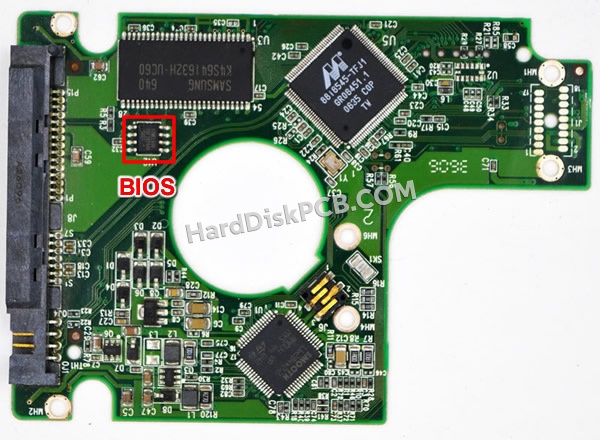 BIOSチップを交換する手順2060-701424-007ウエスタンデジタル(WD)製HDDの基板PCB