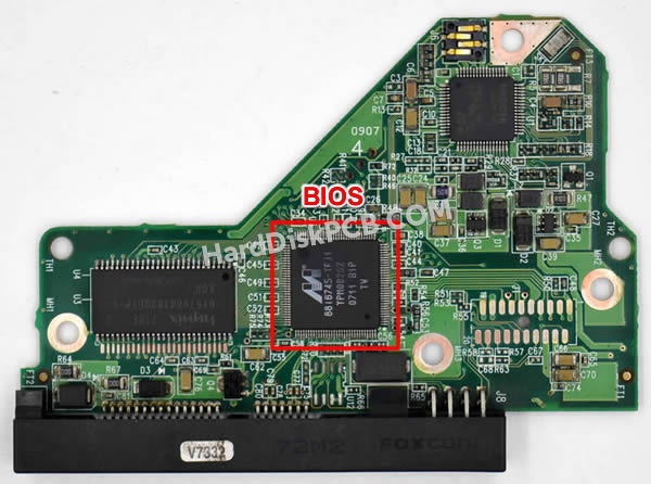 BIOSチップを交換する手順2060-701444-003ウエスタンデジタル(WD)製HDDの基板PCB