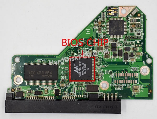 BIOSチップを交換する手順2060-701444-004ウエスタンデジタル(WD)製HDDの基板PCB