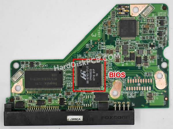 BIOSチップを交換する手順2060-701477-001ウエスタンデジタル(WD)製HDDの基板PCB