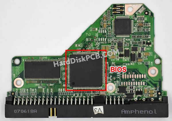 BIOSチップを交換する手順2060-701494-002ウエスタンデジタル(WD)製HDDの基板PCB