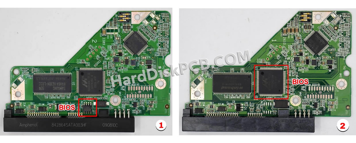 BIOSチップを交換する手順2060-701590-001ウエスタンデジタル(WD)製HDDの基板PCB