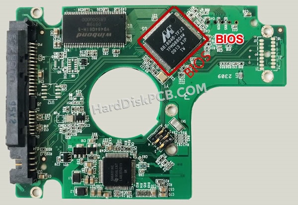 BIOSチップを交換する手順2060-701609-000ウエスタンデジタル(WD)製HDDの基板PCB