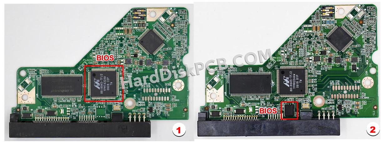 BIOSチップを交換する手順2060-701640-001ウエスタンデジタル(WD)製HDDの基板PCB