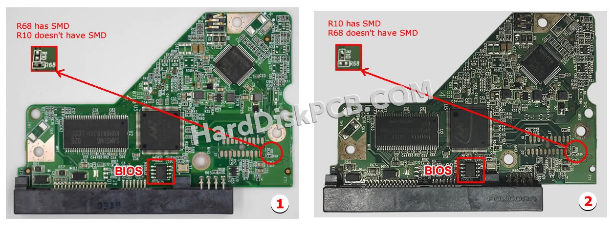BIOSチップを交換する手順2060-701640-002ウエスタンデジタル(WD)製HDDの基板PCB