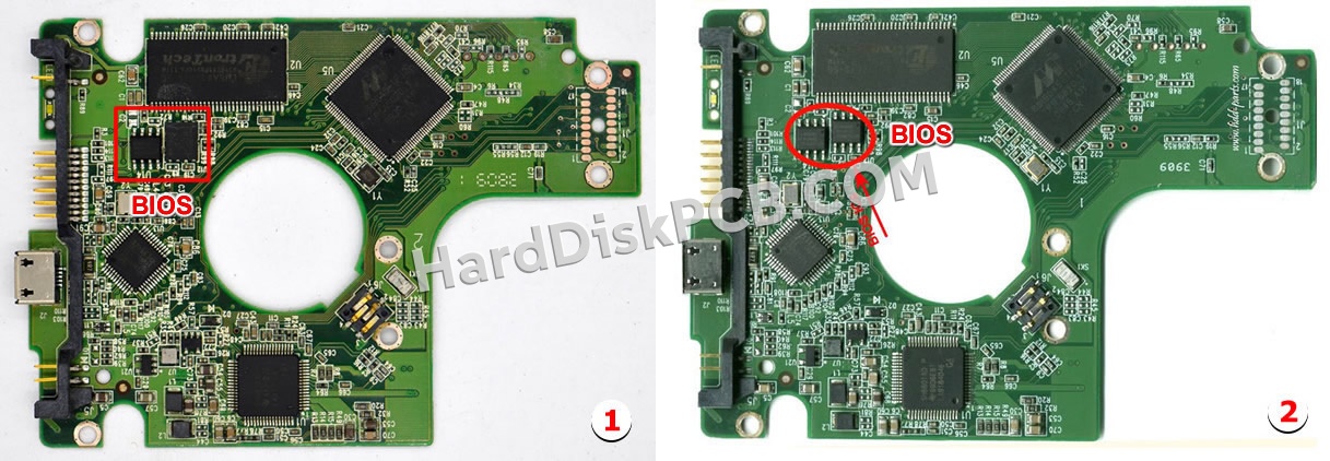 BIOSチップを交換する手順2060-701675-001ウエスタンデジタル(WD)製HDDの基板PCB