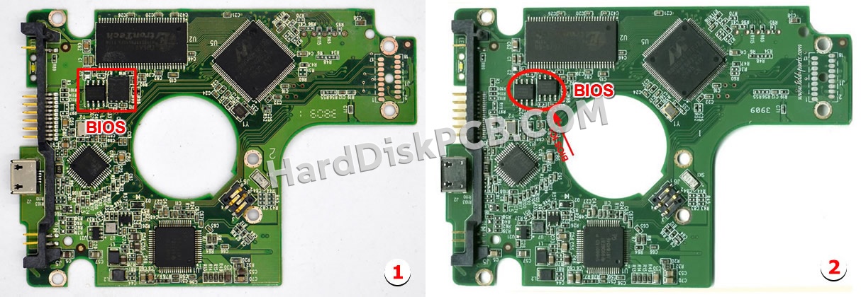 BIOSチップを交換する手順2060-701675-004ウエスタンデジタル(WD)製HDDの基板PCB