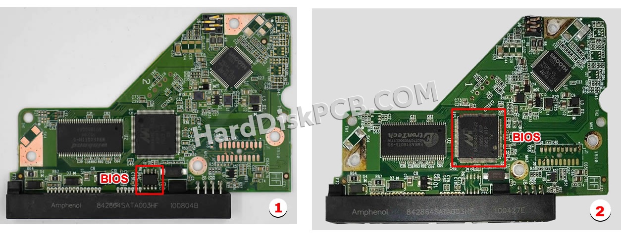 BIOSチップを交換する手順2060-771590-001ウエスタンデジタル(WD)製HDDの基板PCB