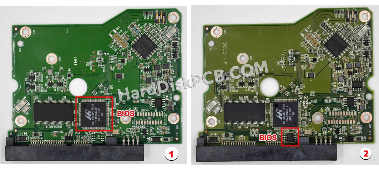 BIOSチップを交換する手順2060-771624-001ウエスタンデジタル(WD)製HDDの基板PCB