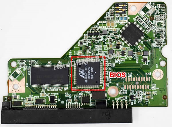 BIOSチップを交換する手順2060-771630-000ウエスタンデジタル(WD)製HDDの基板PCB