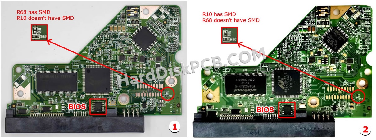 BIOSチップを交換する手順2060-771640-003ウエスタンデジタル(WD)製HDDの基板PCB