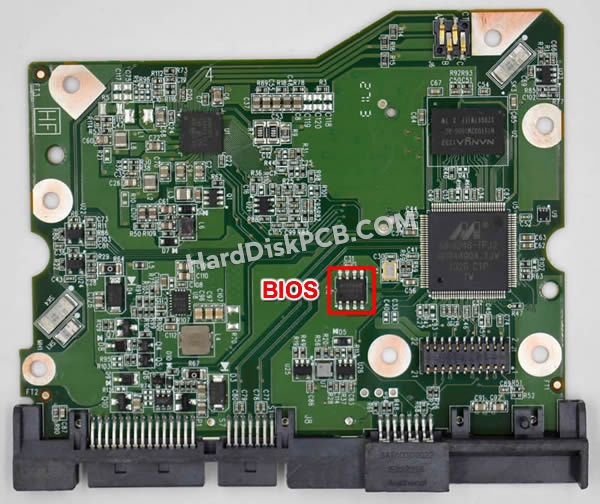 BIOSチップを交換する手順2060-771822-002ウエスタンデジタル(WD)製HDDの基板PCB