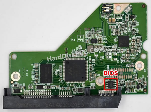 BIOSチップを交換する手順2060-771824-005ウエスタンデジタル(WD)製HDDの基板PCB