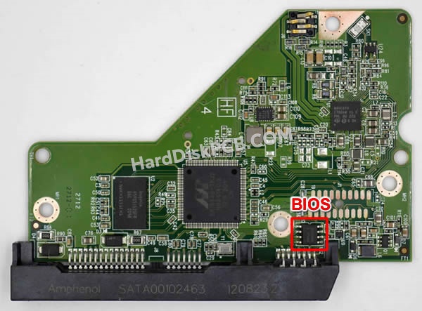 BIOSチップを交換する手順2060-771824-006ウエスタンデジタル(WD)製HDDの基板PCB