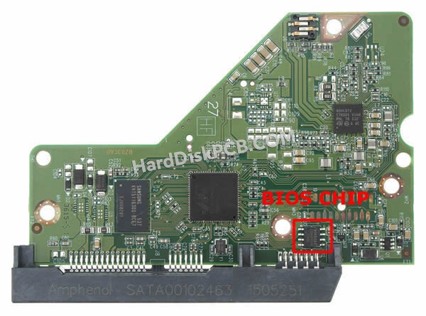 BIOSチップを交換する手順2060-771945-002ウエスタンデジタル(WD)製HDDの基板PCB