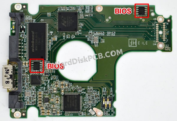 BIOSチップを交換する手順2060-771962-002ウエスタンデジタル(WD)製HDDの基板PCB