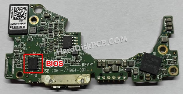 BIOSチップを交換する手順2060-771964-001ウエスタンデジタル(WD)製HDDの基板PCB