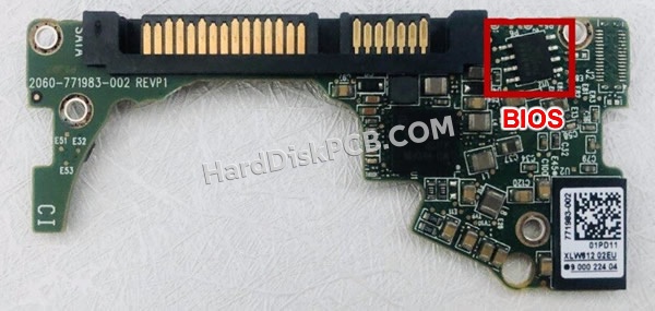 BIOSチップを交換する手順2060-771983-002ウエスタンデジタル(WD)製HDDの基板PCB