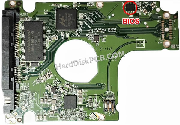 BIOSチップを交換する手順2060-800018-001ウエスタンデジタル(WD)製HDDの基板PCB