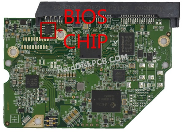 BIOSチップを交換する手順2060-800021-001ウエスタンデジタル(WD)製HDDの基板PCB