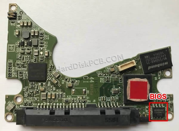 BIOSチップを交換する手順2060-800022-000ウエスタンデジタル(WD)製HDDの基板PCB